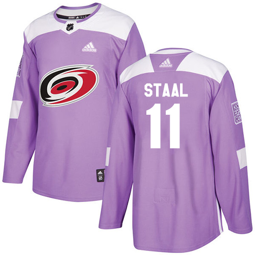 Adidas Hurricanes #11 Jordan Staal Purple Authentic Fights Cancer Stitched Youth NHL Jersey - Click Image to Close